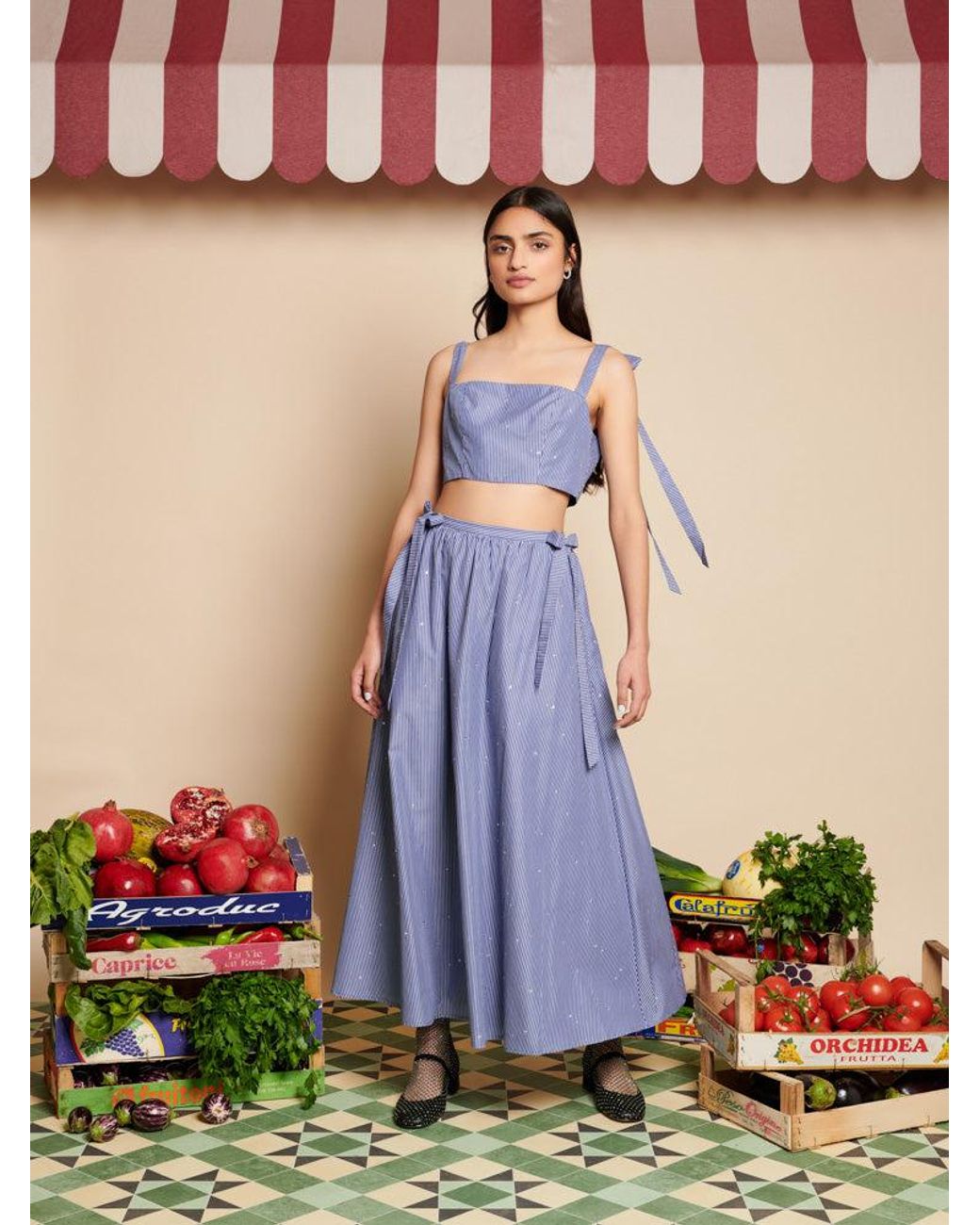 Sister Jane Blue Ivy Stripe Crop Top