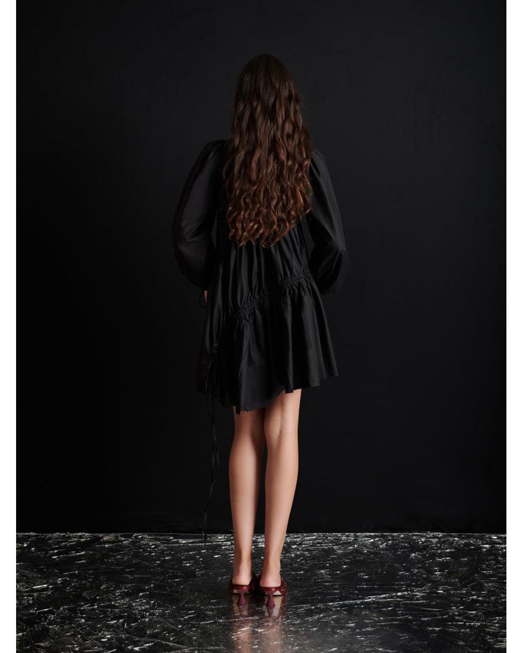 Sister Jane Black Ghospell Noor Ruched Mini Dress