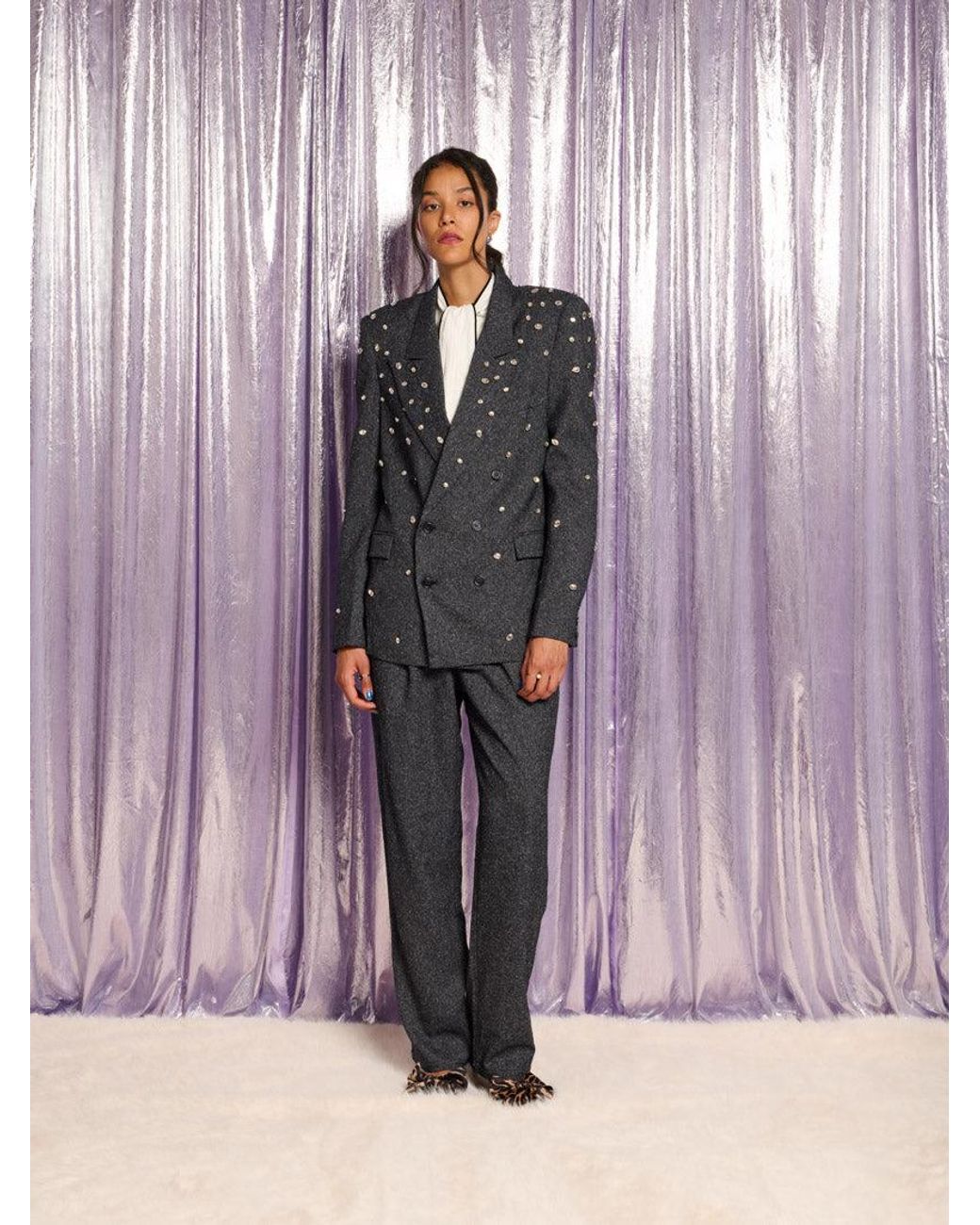 Sister Jane Gray Preston Gem Double Breasted Blazer