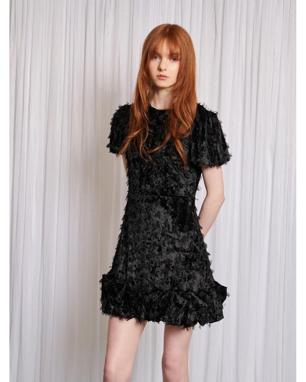 Sister Jane Black Amour Velour Mini Dress