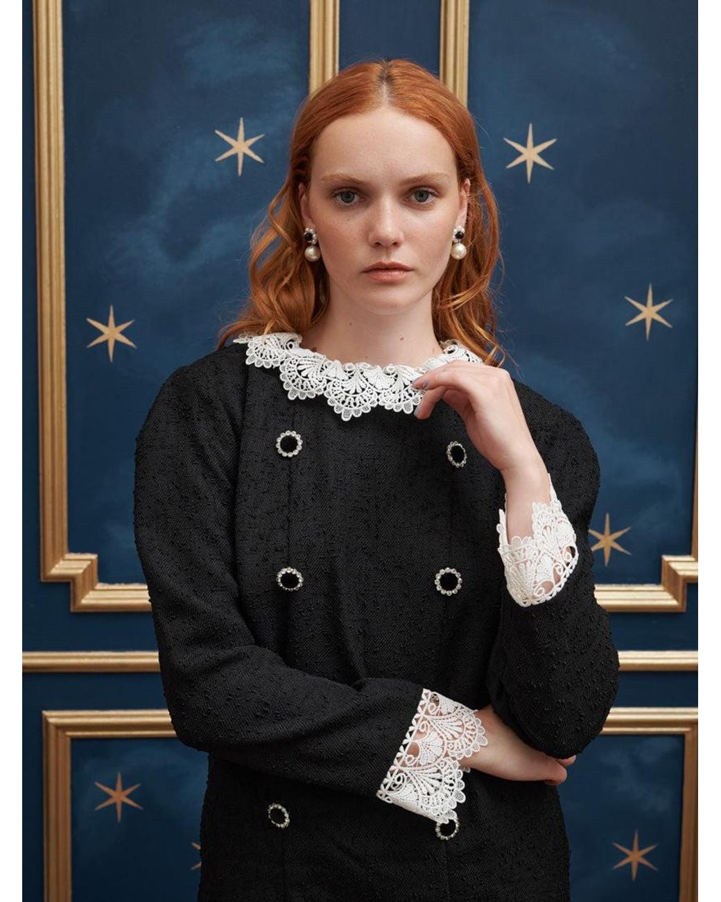 Sister Jane Blue Prince Boucle Mini Dress