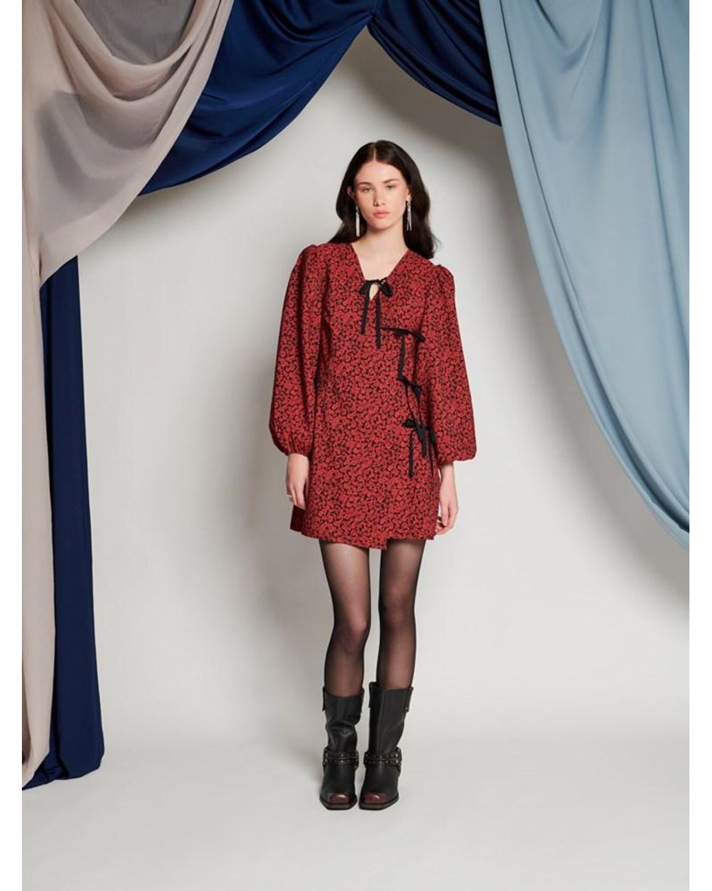 Sister Jane Red Ghospell Davina Wrap Mini Dress