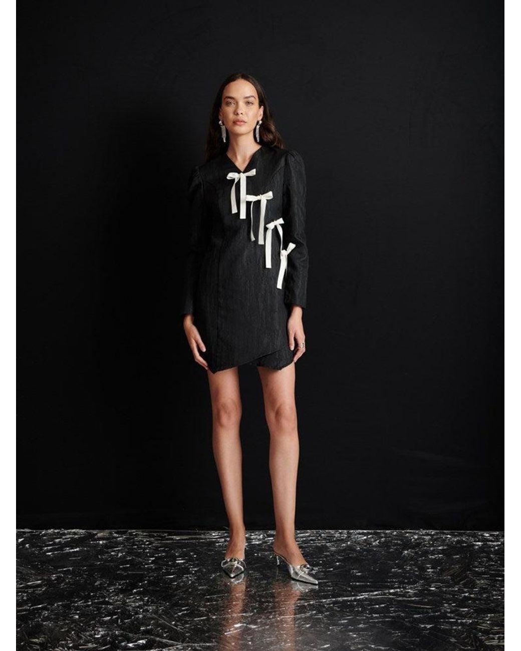 Sister Jane Black Ghospell Dulcie Wrap Mini Dress