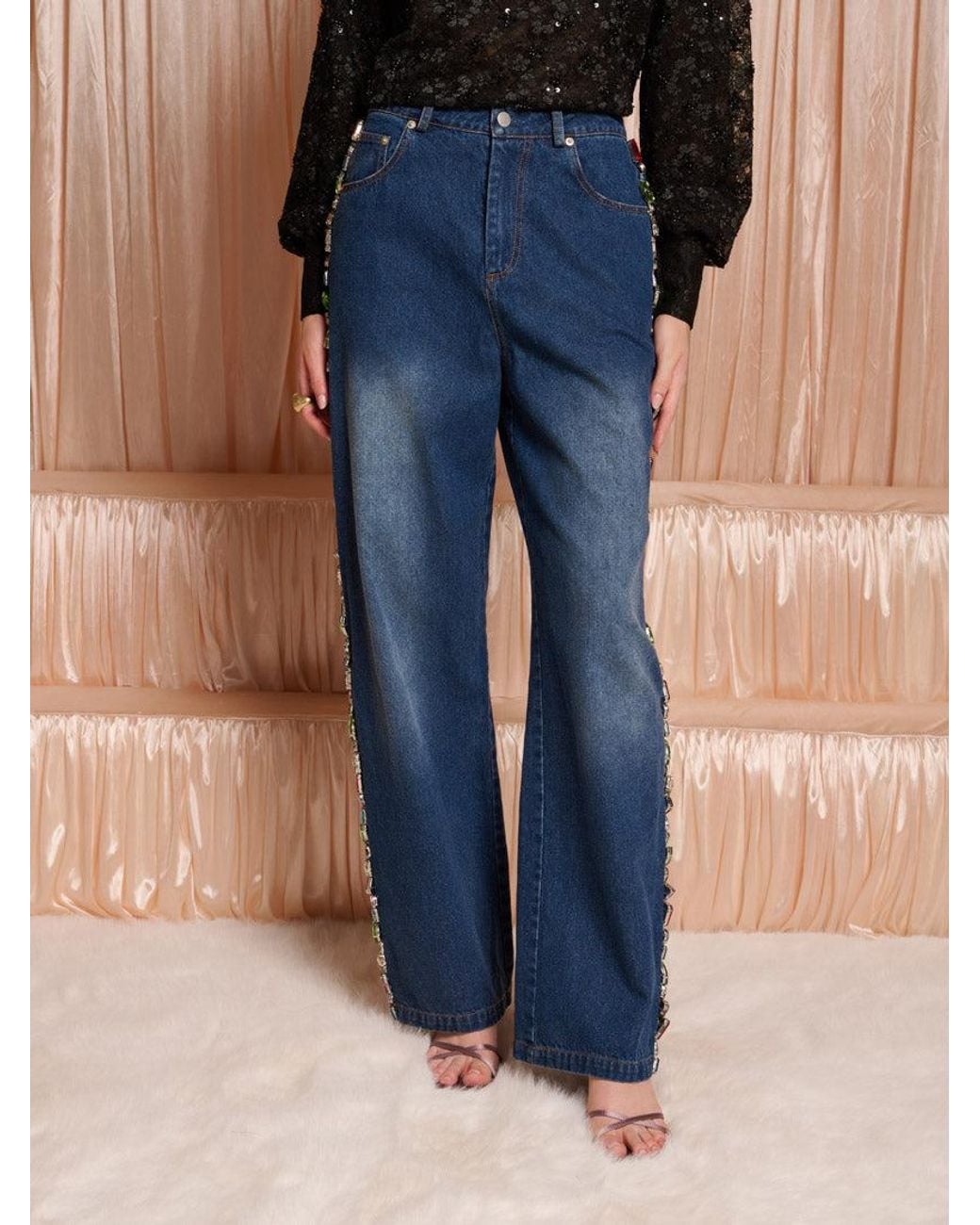 Sister Jane Blue Dream Jewels Trim Jeans
