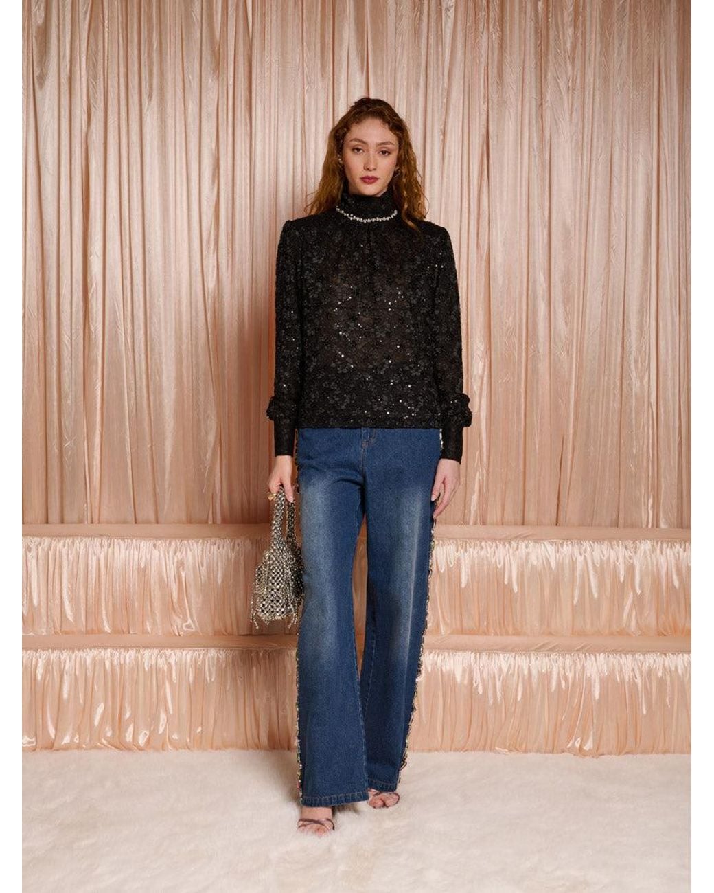 Sister Jane Blue Dream Vanity Lace Top