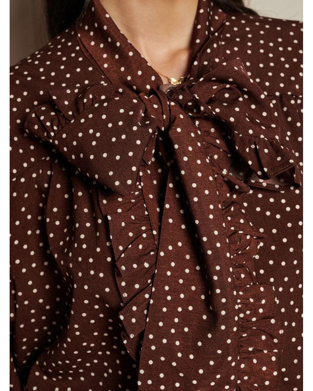 Sister Jane Brown Knick Knack Ruffle Blouse