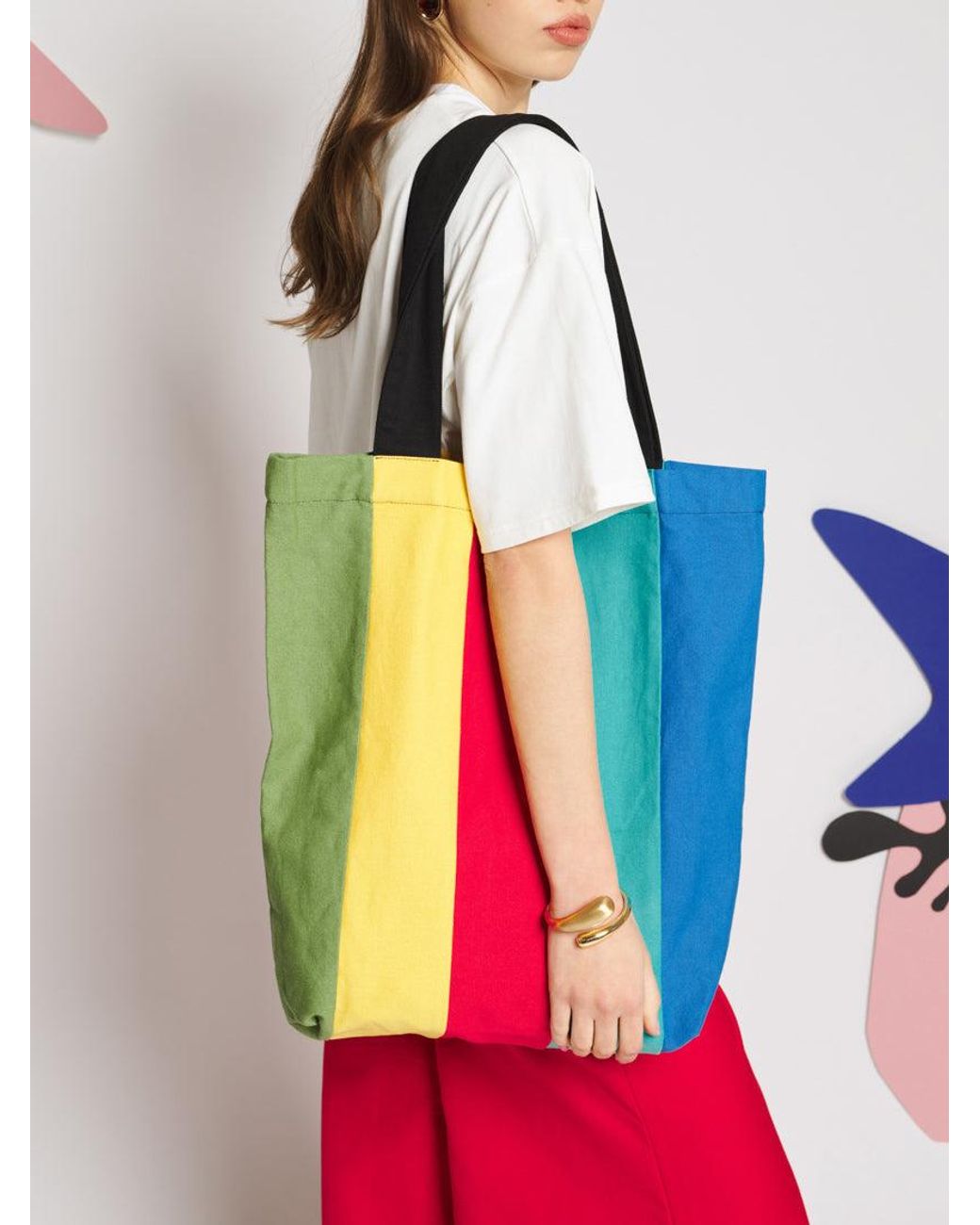 Sister Jane Blue Fresco Colour Block Tote Bag