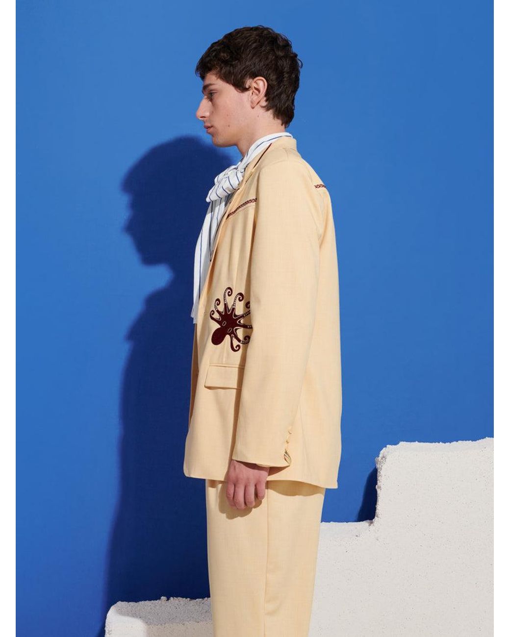 Sister Jane Blue Helios Embroidered Single Breasted Blazer