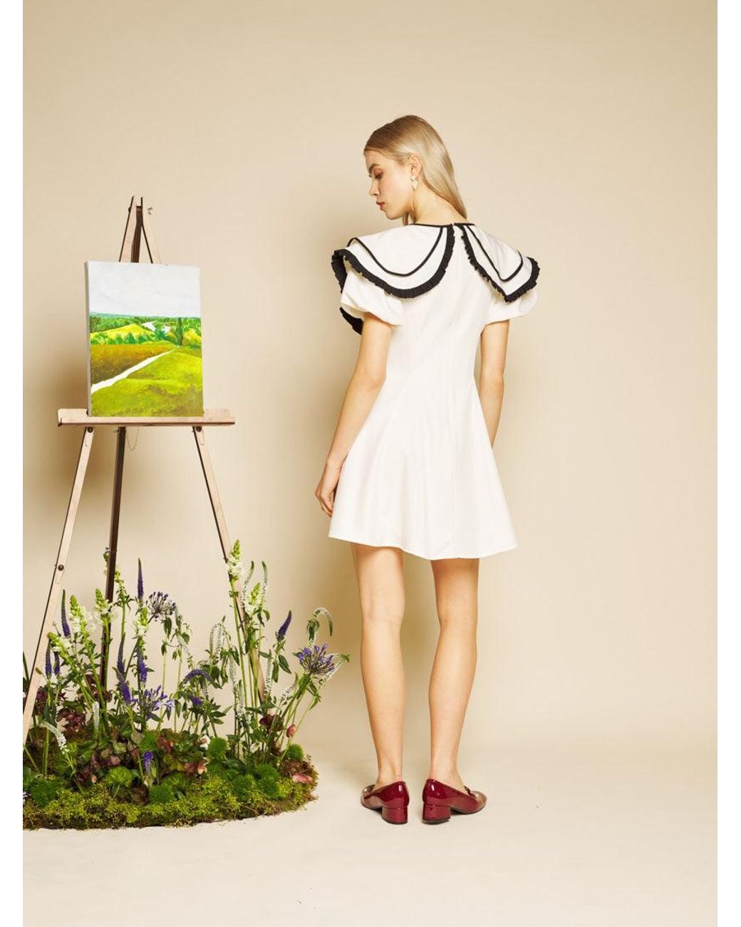 Sister Jane Natural Daffodil Collar Mini Dress