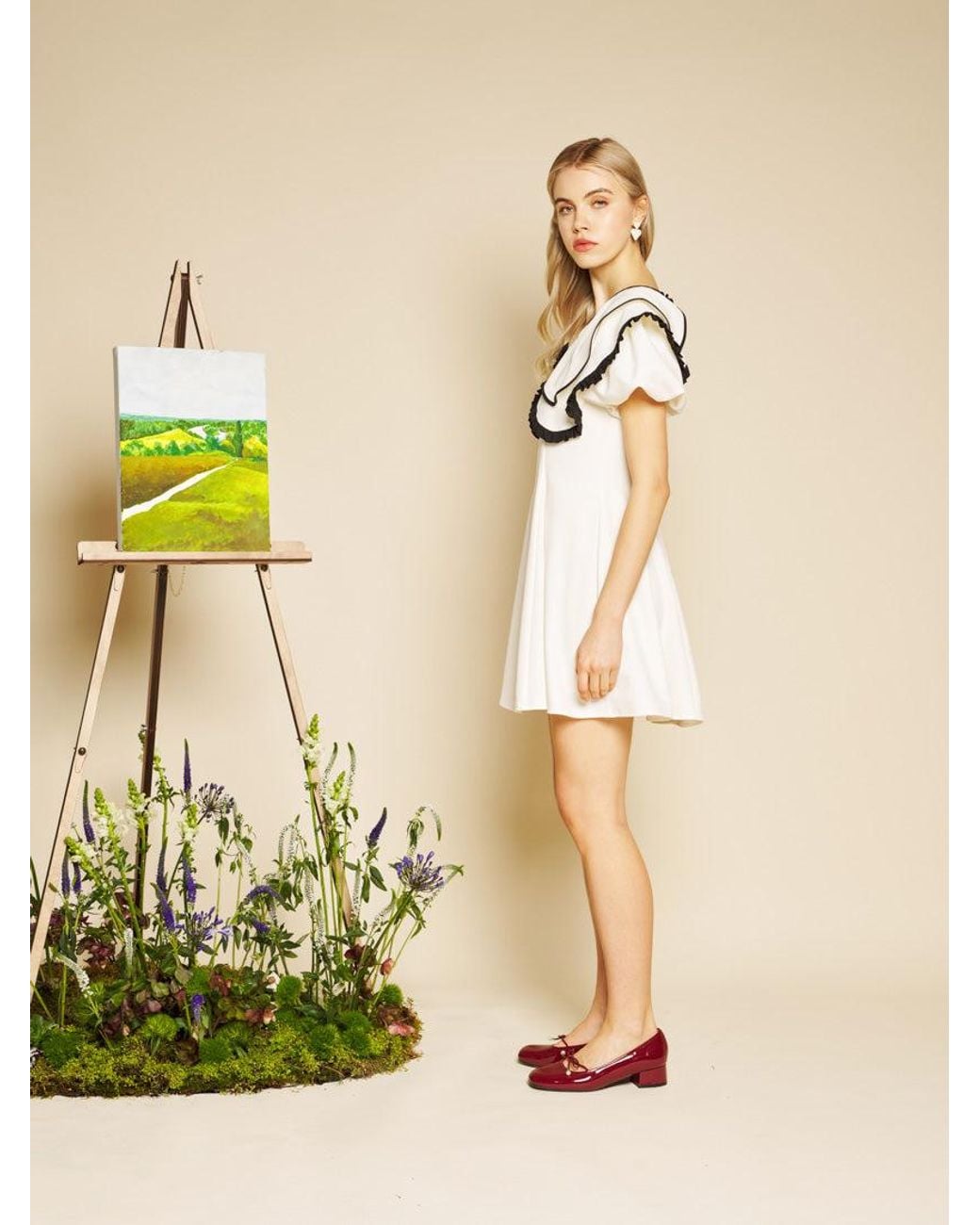 Sister Jane Natural Daffodil Collar Mini Dress
