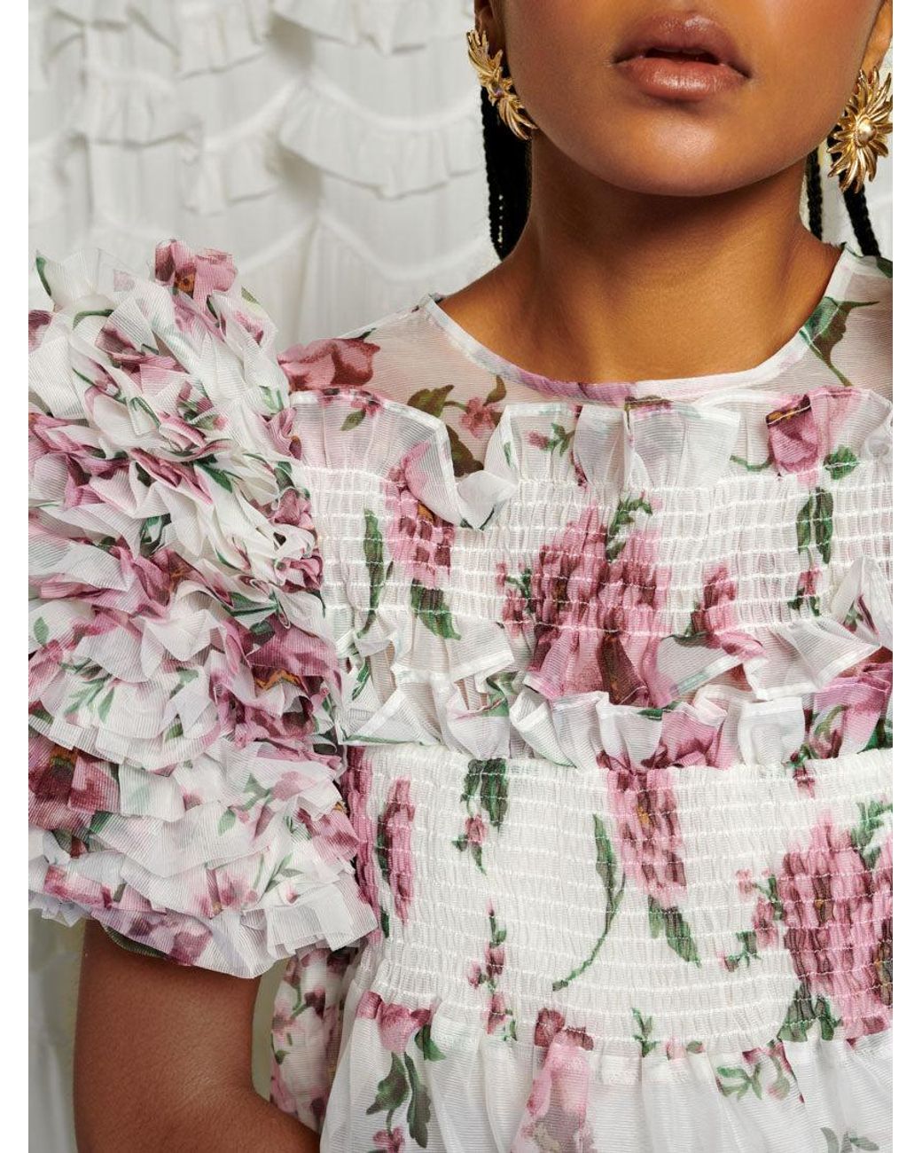 Sister Jane Gray Dream Alma Floral Ruffles Top