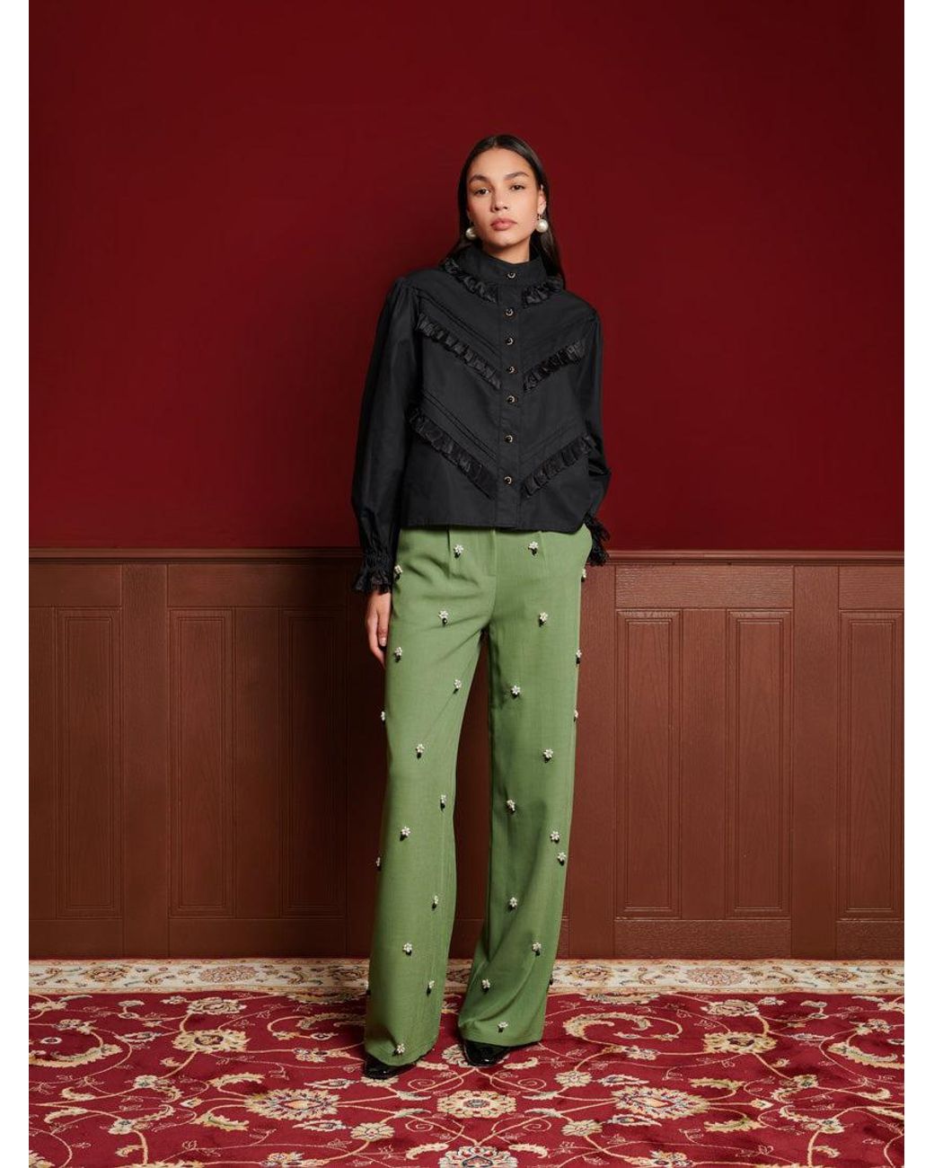 Sister Jane Red Dream Florence Ruffle Blouse