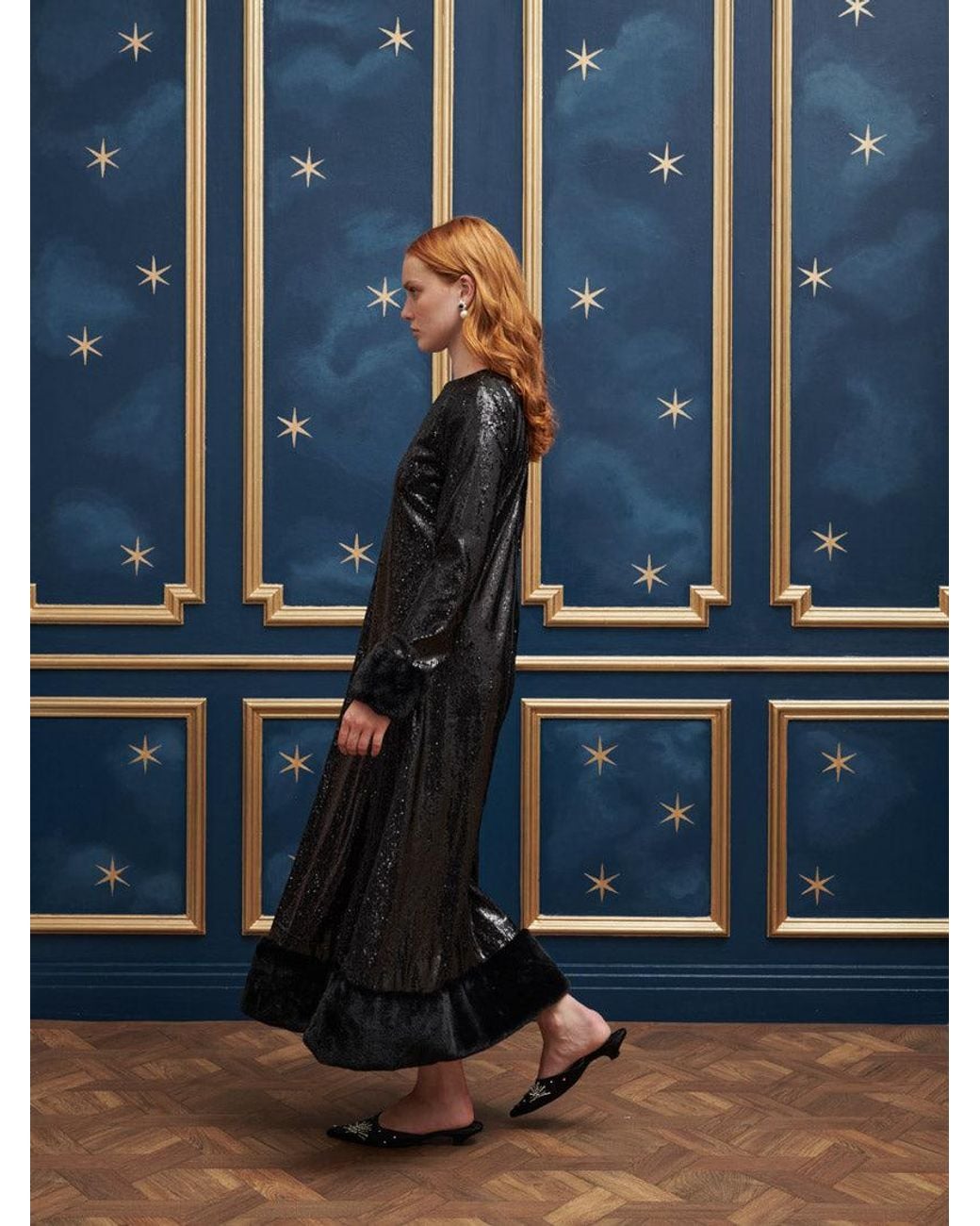 Sister Jane Blue Palais Sequin Midi Dress