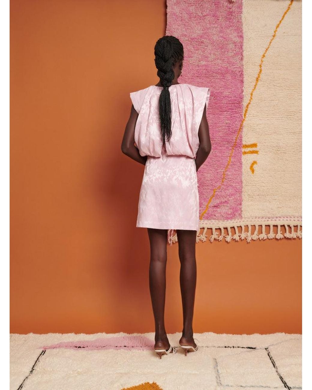 Sister Jane Pink Ghospell Mariam Jacquard Mini Dress