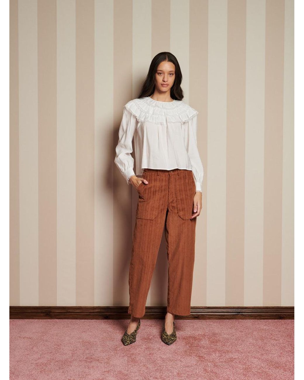 Sister Jane White Chamber Ruffle Top