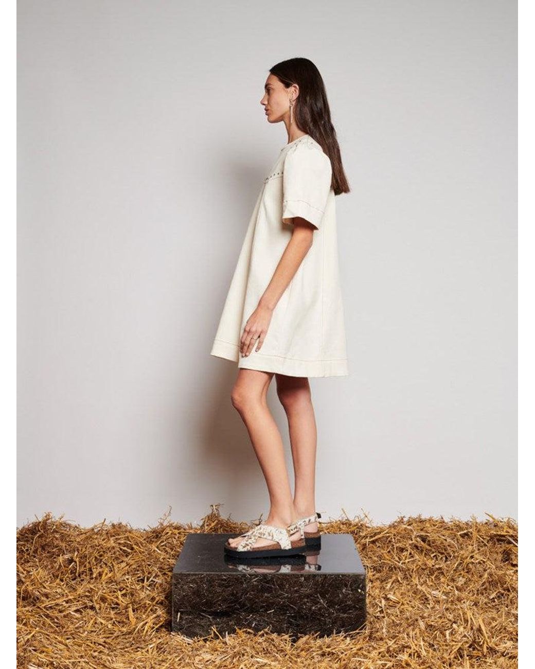 Sister Jane White Ghospell Quincey Drill Mini Dress