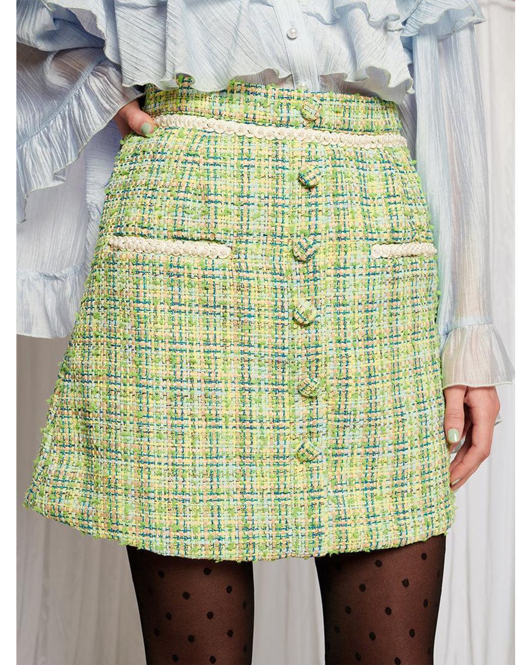 Sister Jane Green Dream Hummingbird Tweed Mini Skirt