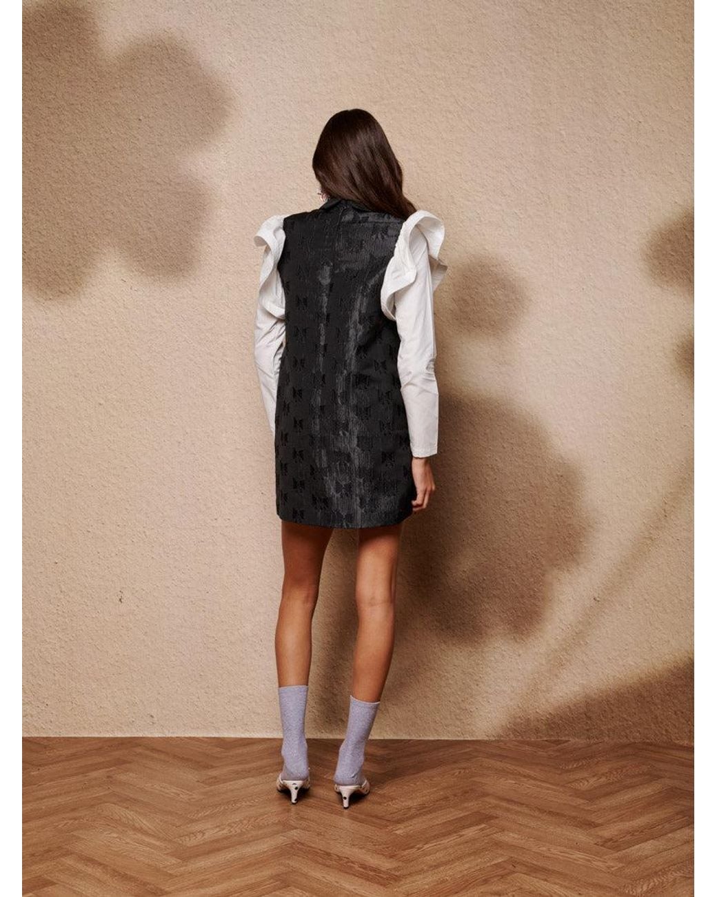Sister Jane Black Afterglow Ruffle Mini Dress