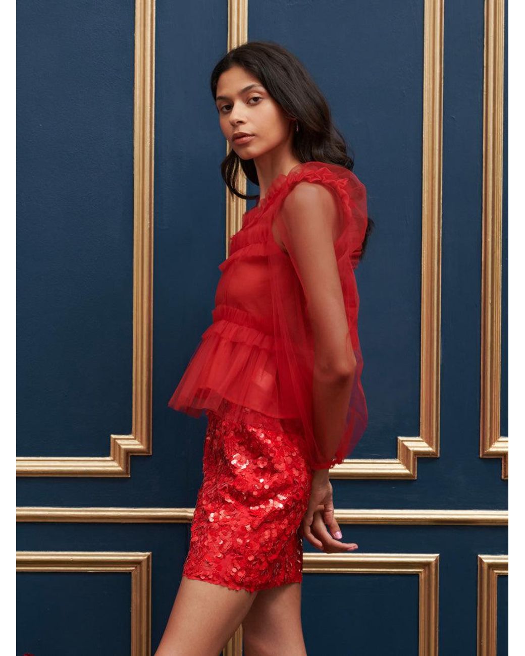 Sister Jane Red Dream Palace Tulle Bow Top