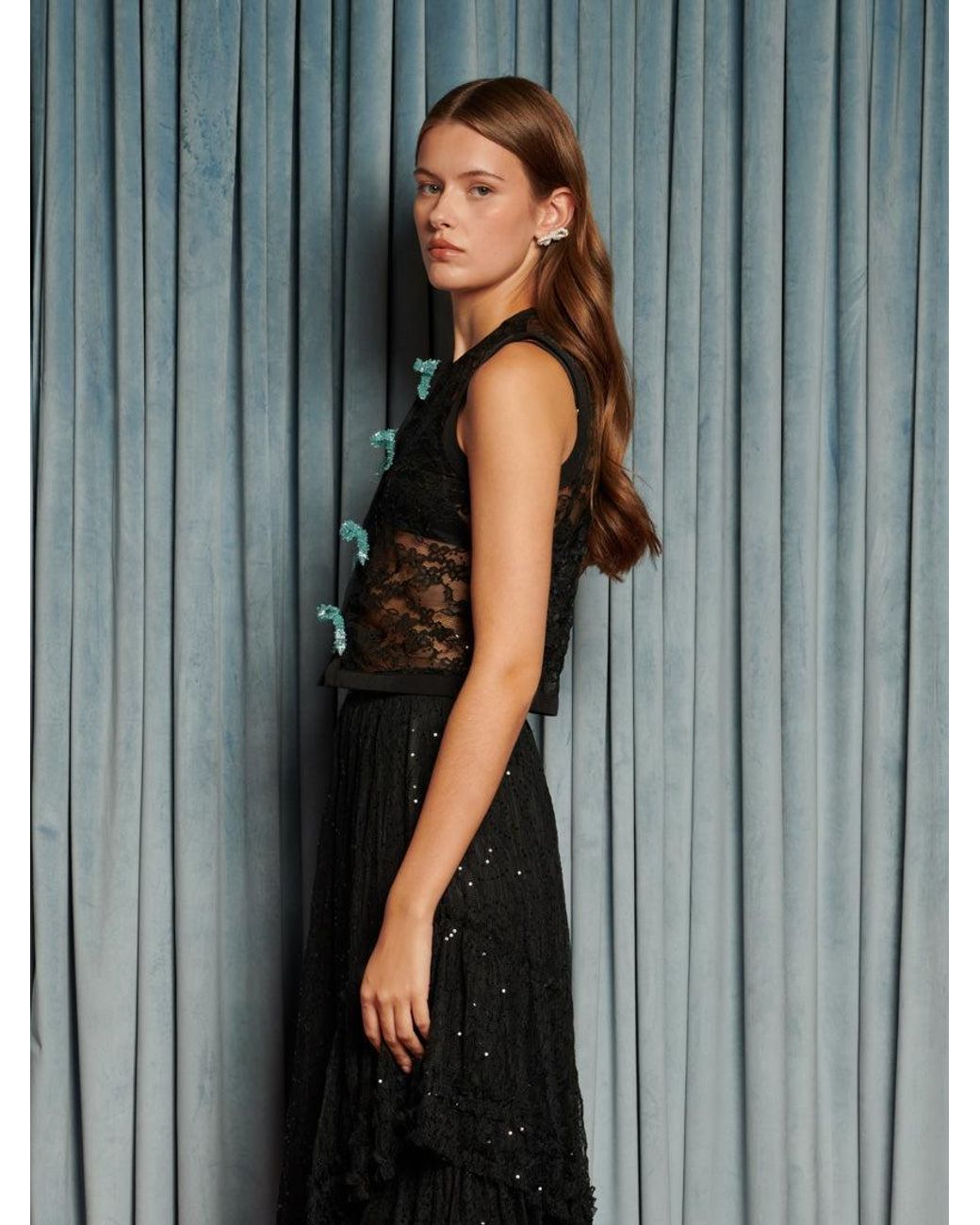 Sister Jane Gray Eclipse Lace Bow Top