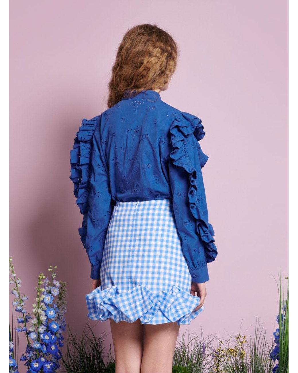 Sister Jane Blue Meadow Sage Ruffle Blouse