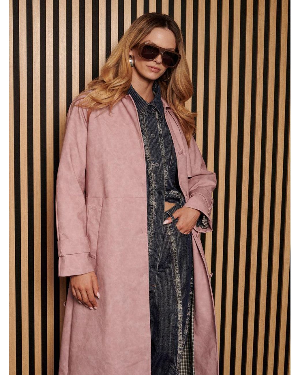 Sister Jane Pink Ghospell Dusty Pu Trench Coat