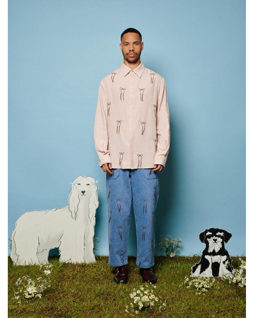 Sister Jane Blue Honeycomb Denim Trousers