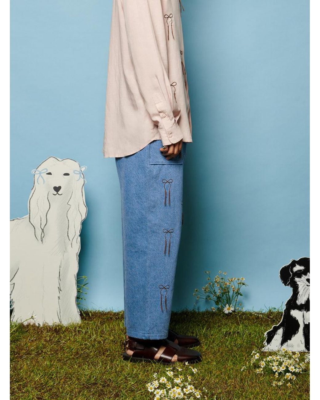Sister Jane Blue Honeycomb Denim Trousers