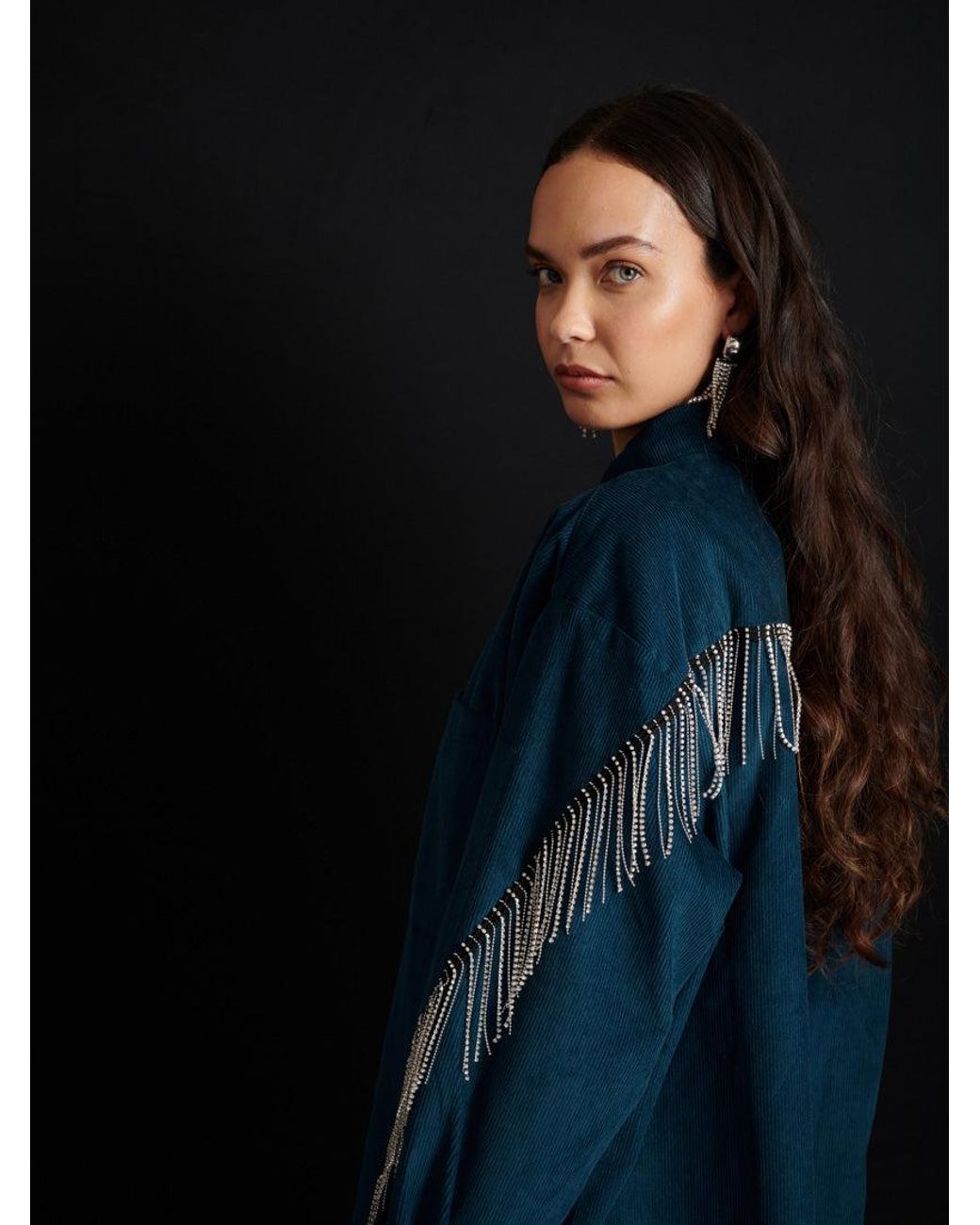 Sister Jane Blue Ghospell Carmen Cord Shirt