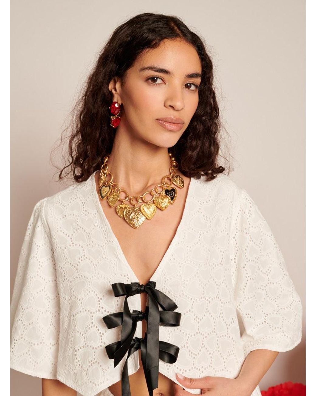 Sister Jane White Blanca Broderie Anglaise Top
