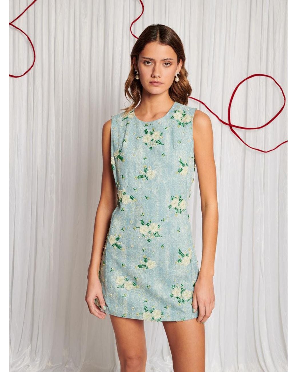 Sister Jane Dream Harmony Bead Denim Dress in Blue | Lyst