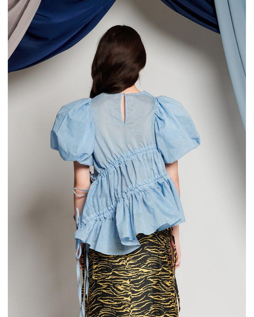 【GHOSPELL】Alice Ruched Top Sister Jane Ghospell Alice Ruched Top in Blue | Lyst