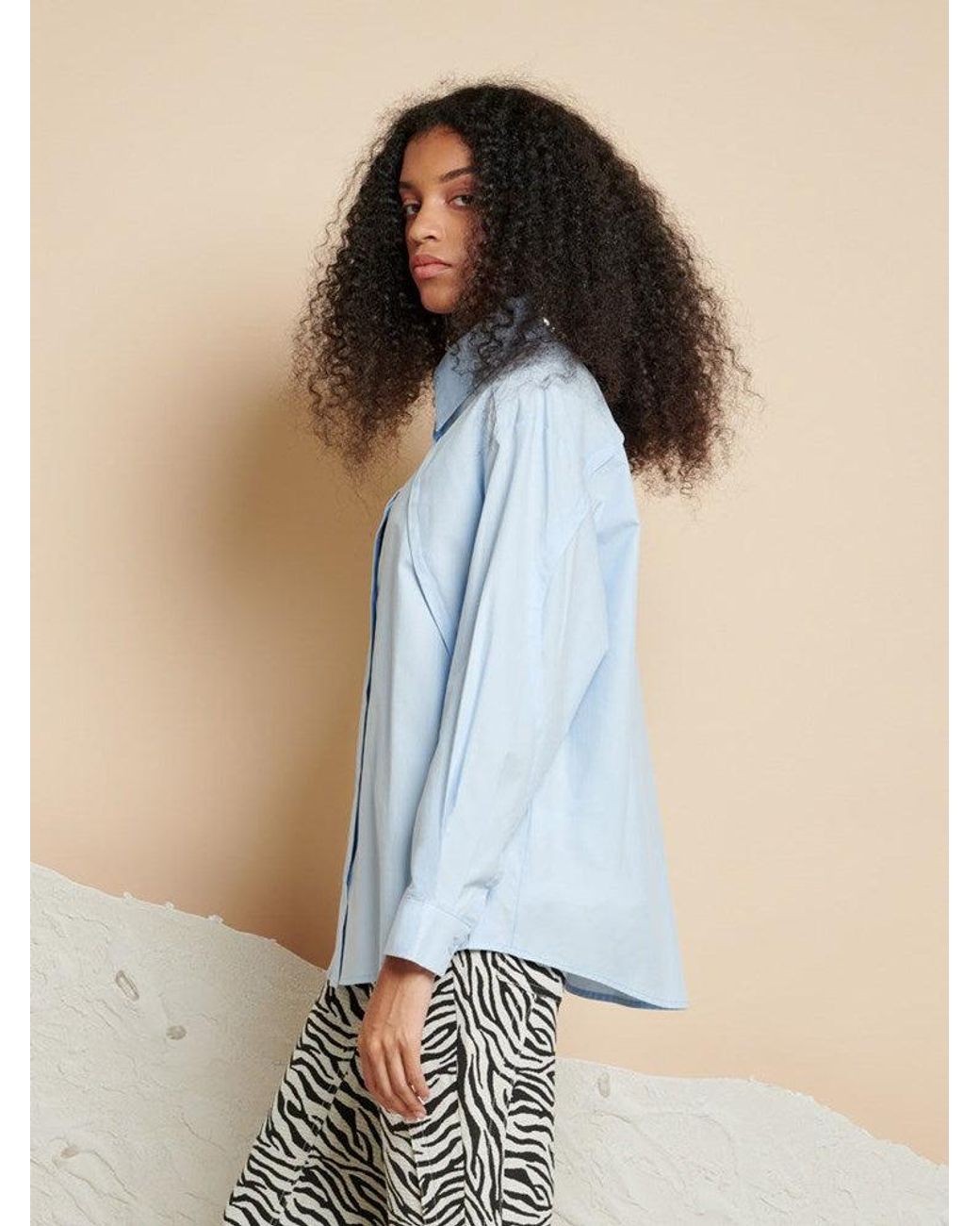Sister Jane Blue Ghospell Nico Curved Seam Shirt