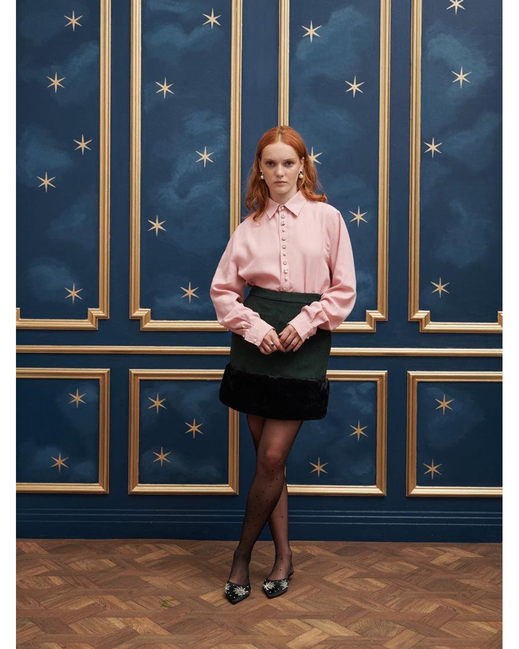 Sister Jane Blue Penny Bejewelled Placket Shirt