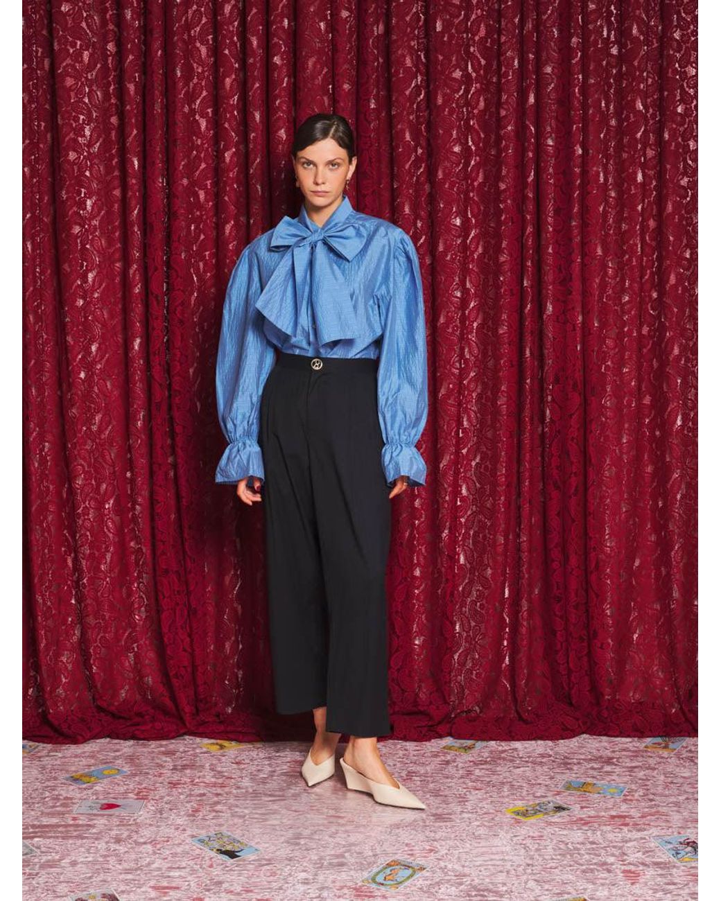 Sister Jane Red Eos Stripe Bow Blouse