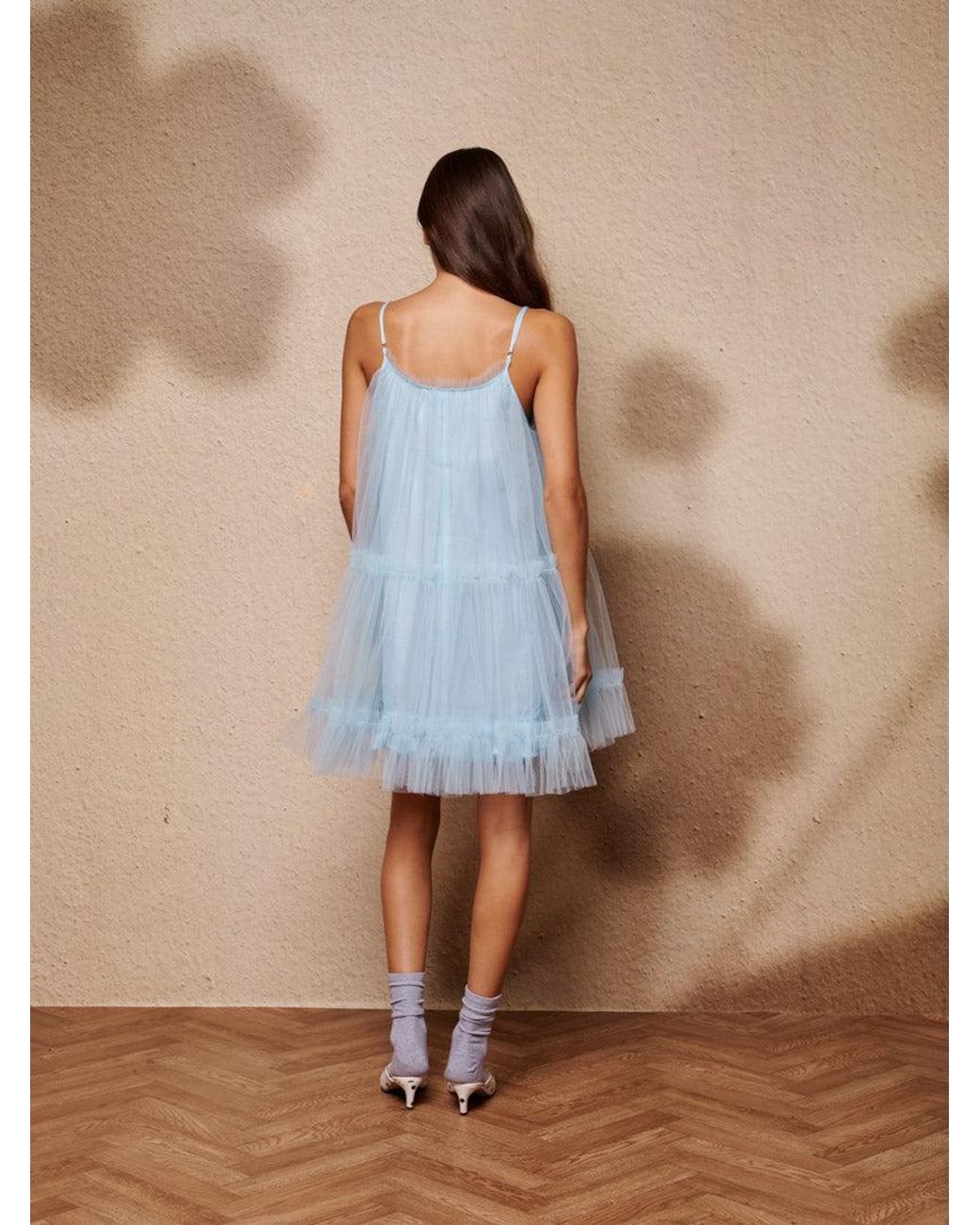 Sister Jane Sway Tulle Ruffle Mini Dress in Blue | Lyst