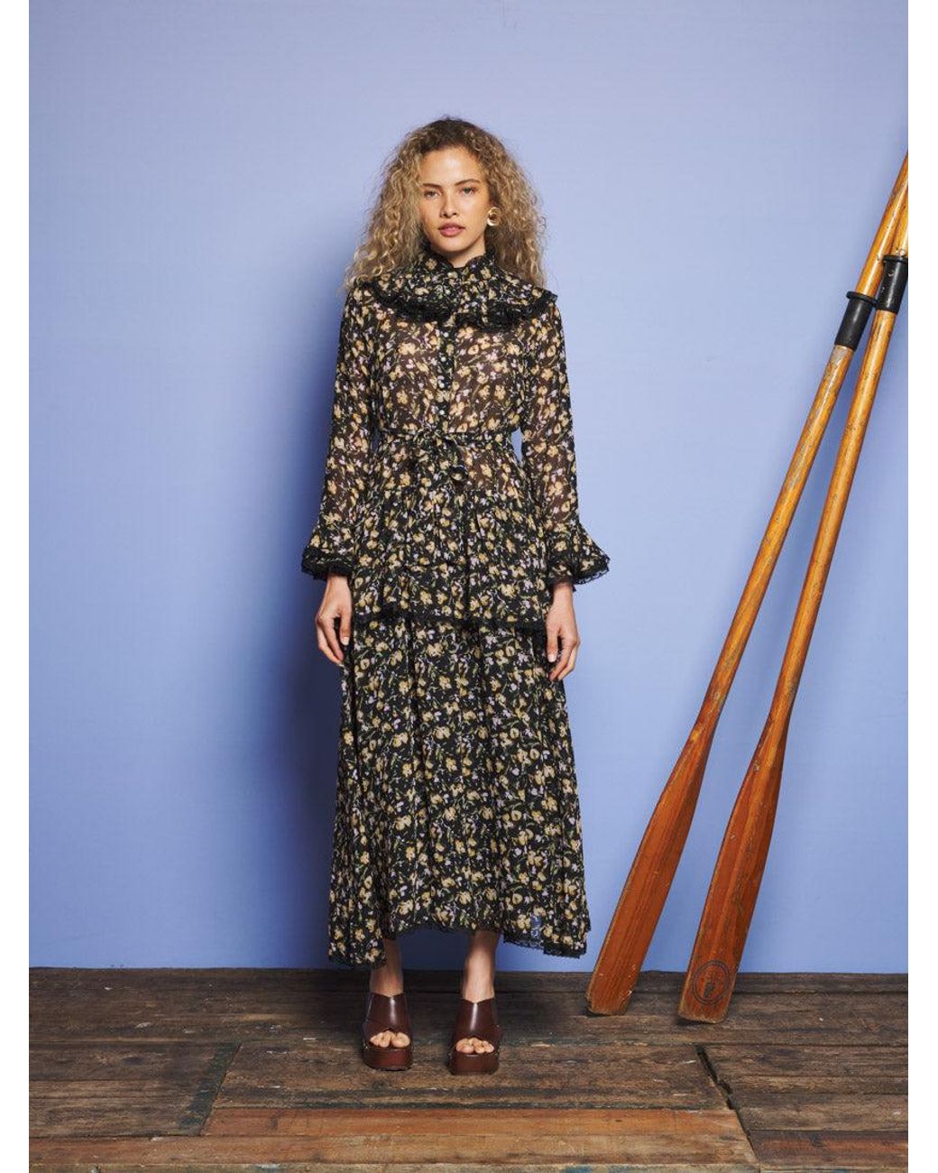 Sister Jane Blue Windswept Floral Maxi Dress