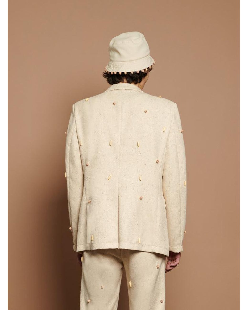 Sister Jane Natural Dylan Bead Single Breasted Blazer