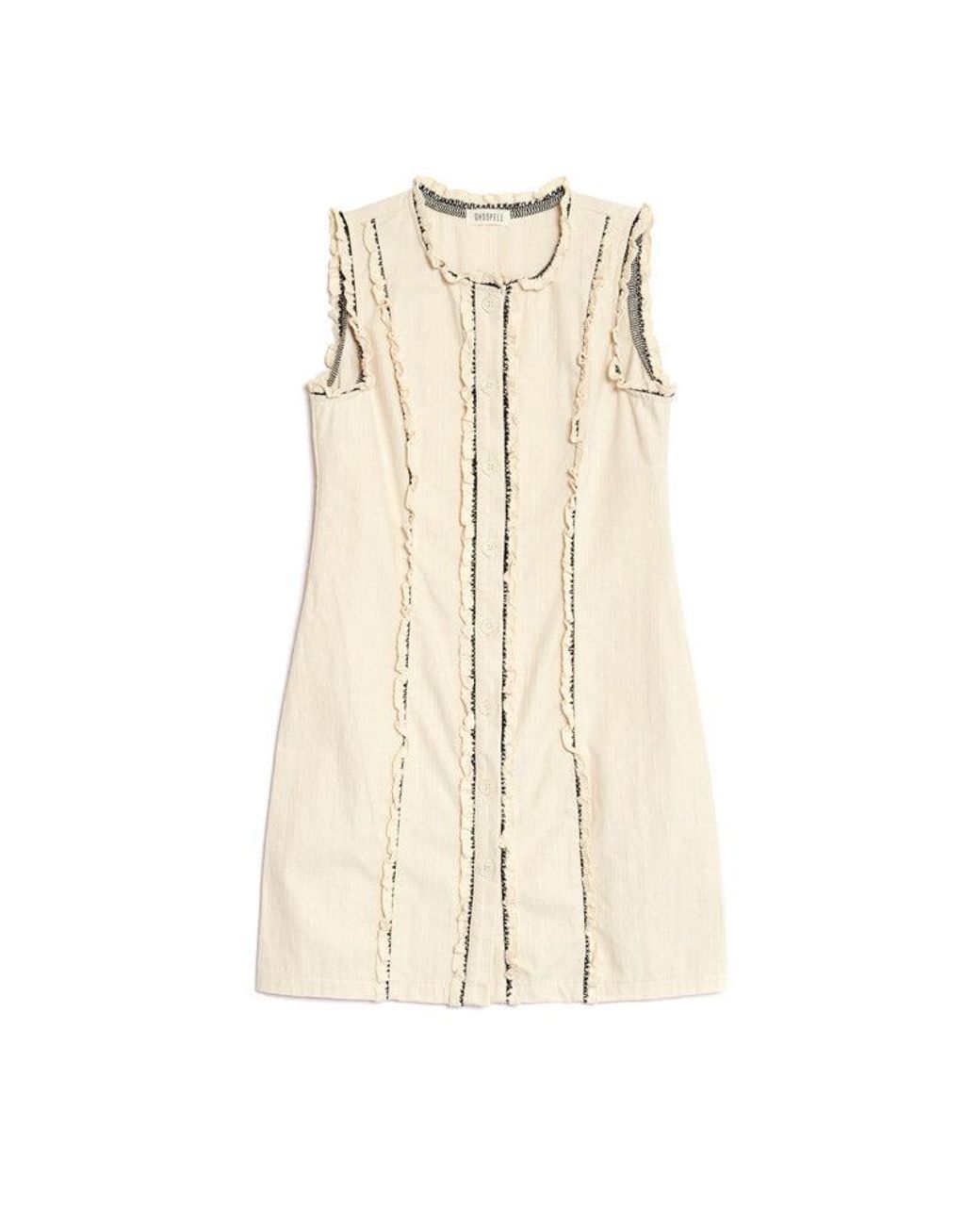 Sister Jane Yellow Ghospell Donna Trimmed Mini Dress