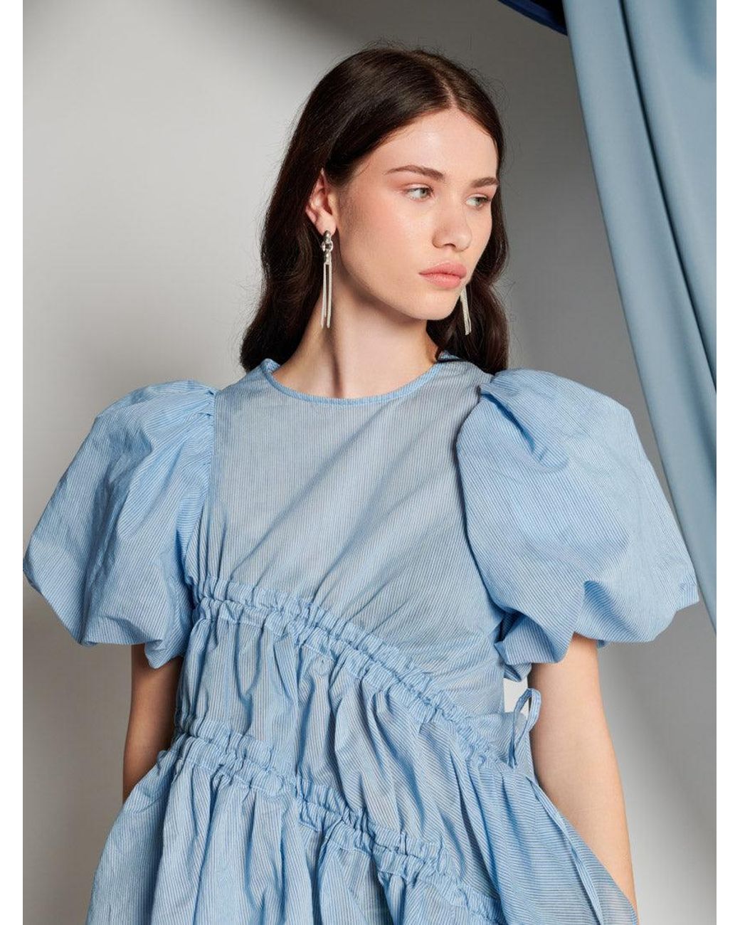 【GHOSPELL】Alice Ruched Top Sister Jane Ghospell Alice Ruched Top in Blue | Lyst