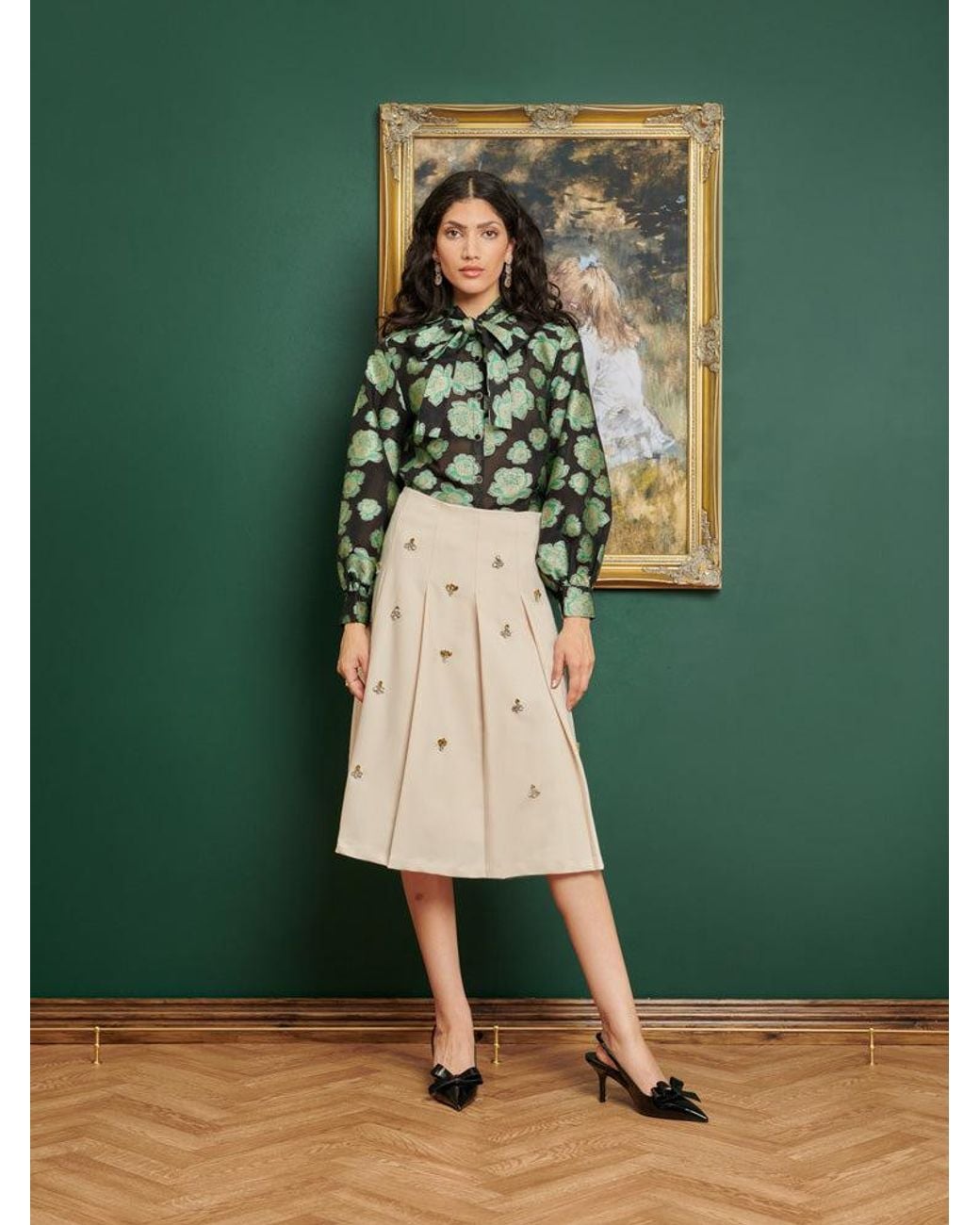 Sister Jane Green Dream Rococo Embellished Pleated Skirt