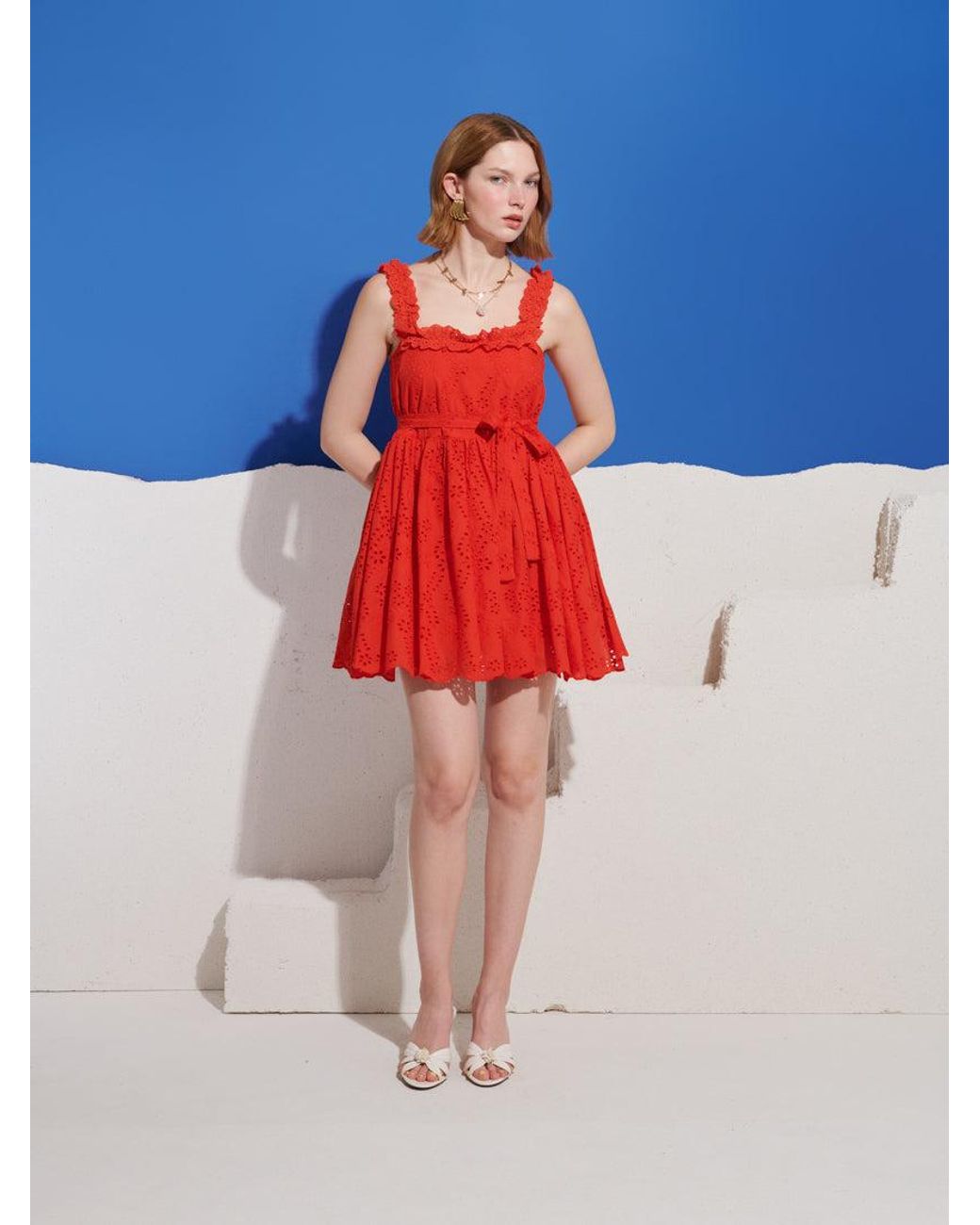 Sister Jane Red Saffron Trim Mini Dress