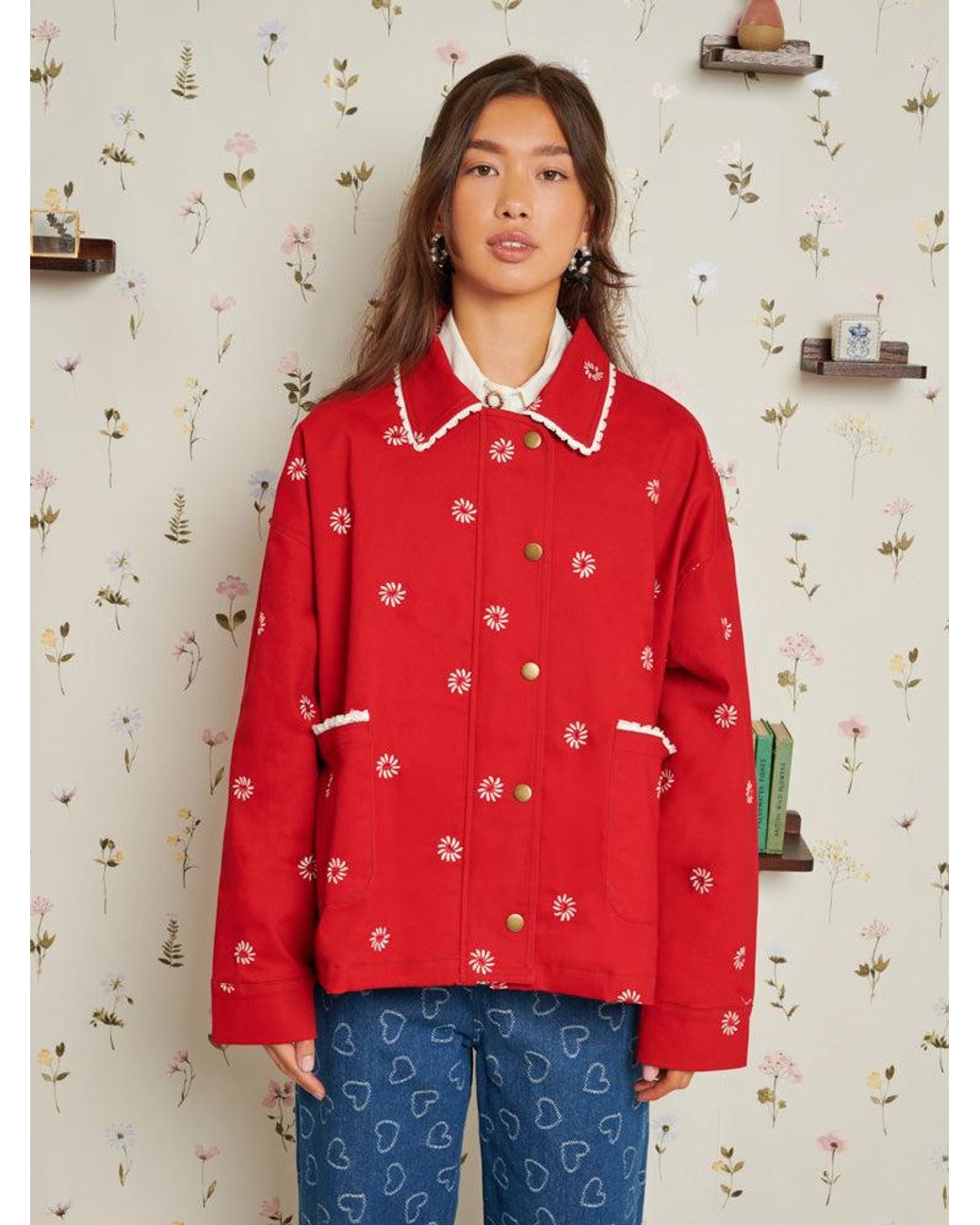 Sister Jane Tribute Hearts Jacket in Red | Lyst