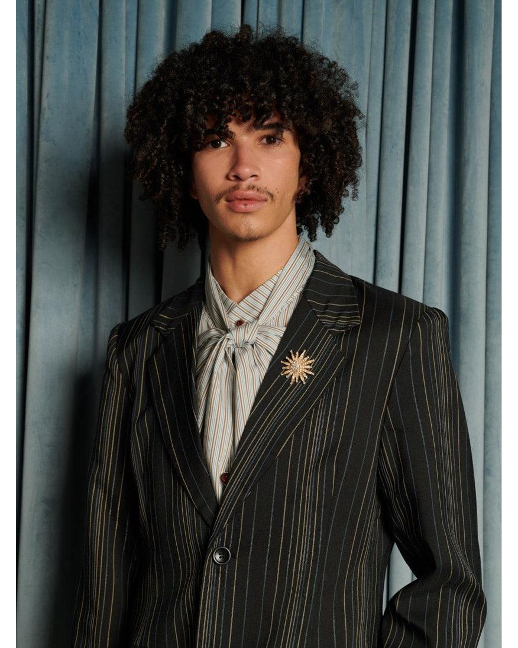 Sister Jane Gray Richie Stripe Single Breasted Blazer