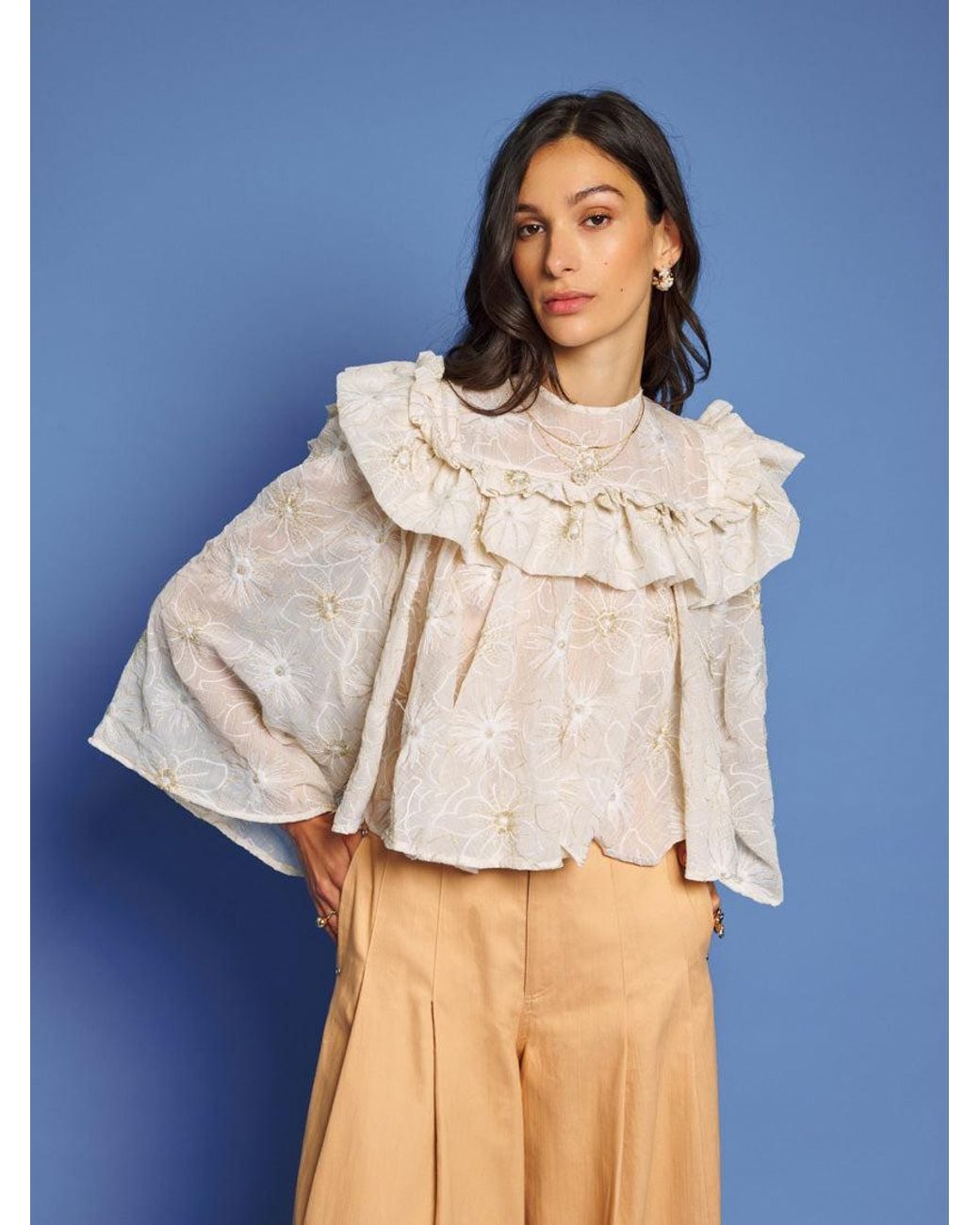 Sister Jane Blue Dream Faye Embroidered Blouse