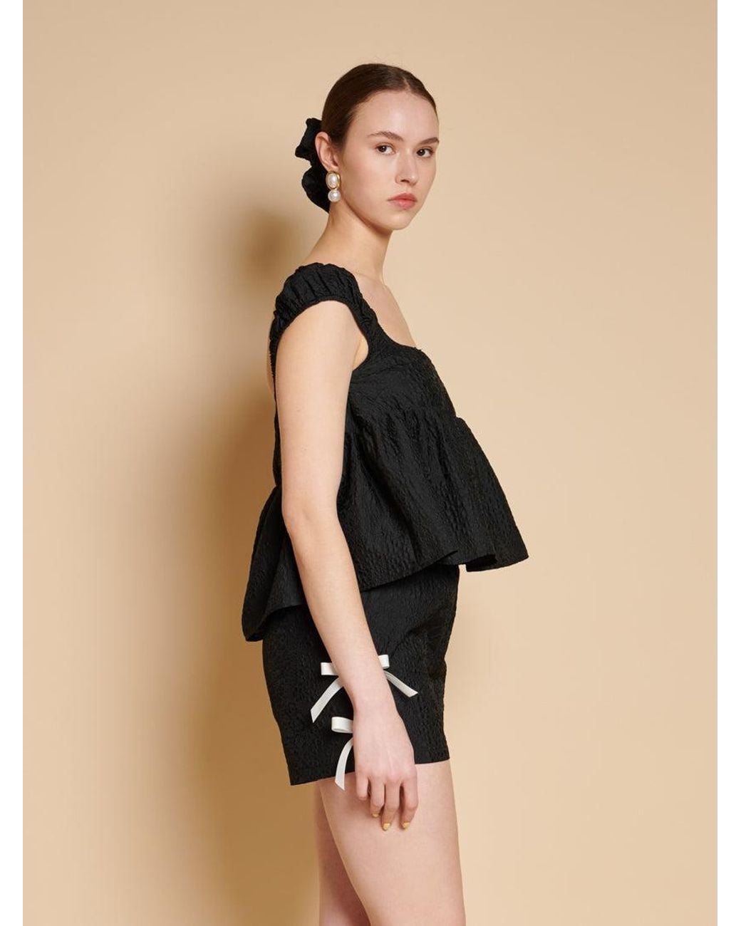 Sister Jane Black Elin Top And Scrunchie