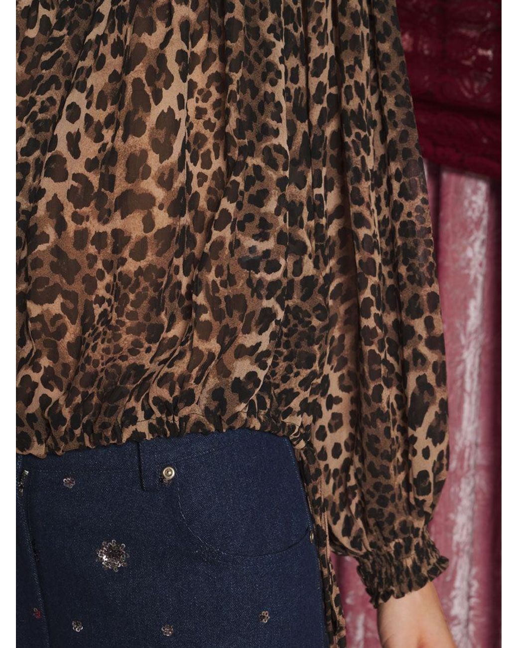 Sister Jane Red Dream Paradox Leopard Ruched Top