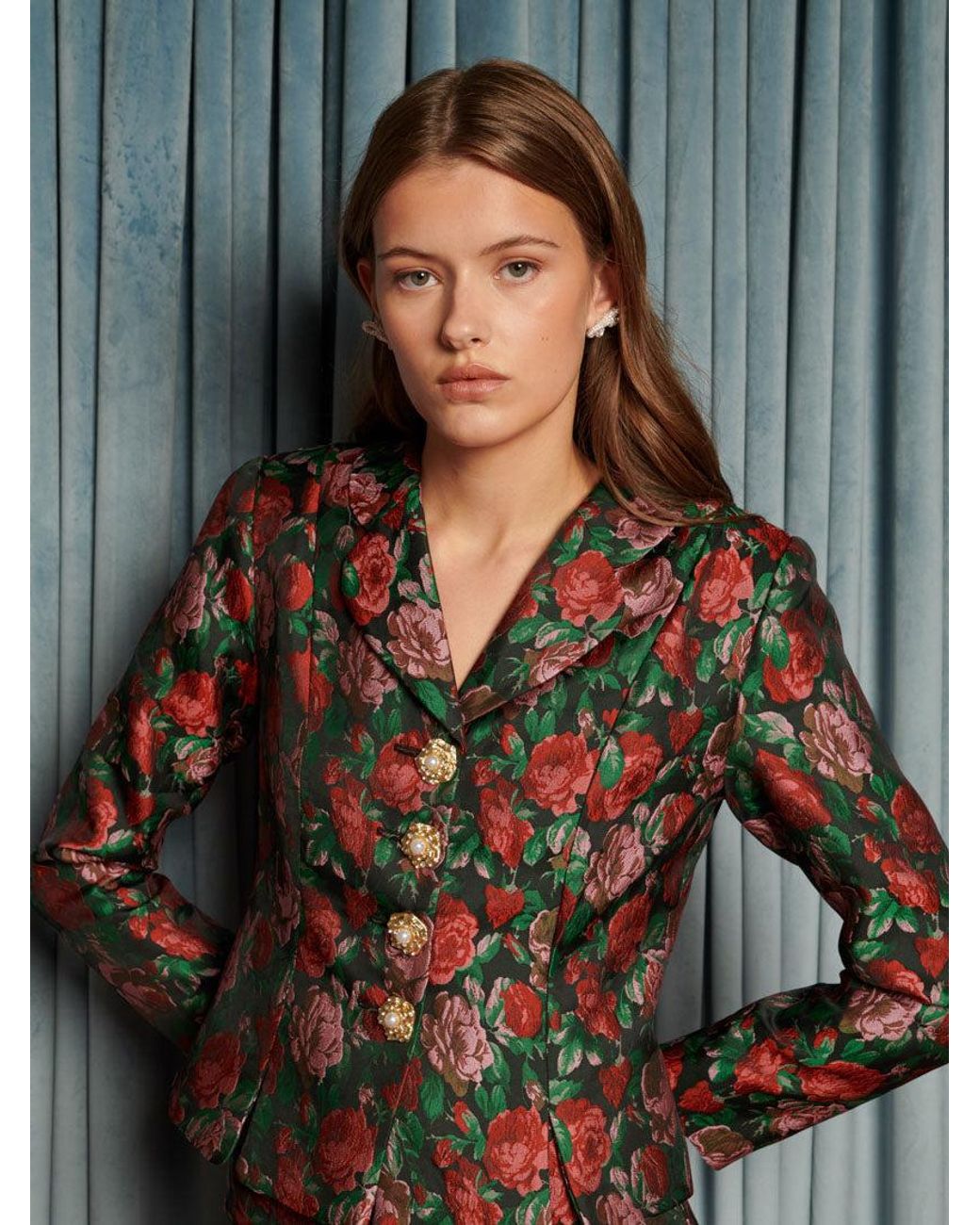 Sister Jane Gray Fantasy Jacquard Cropped Blazer