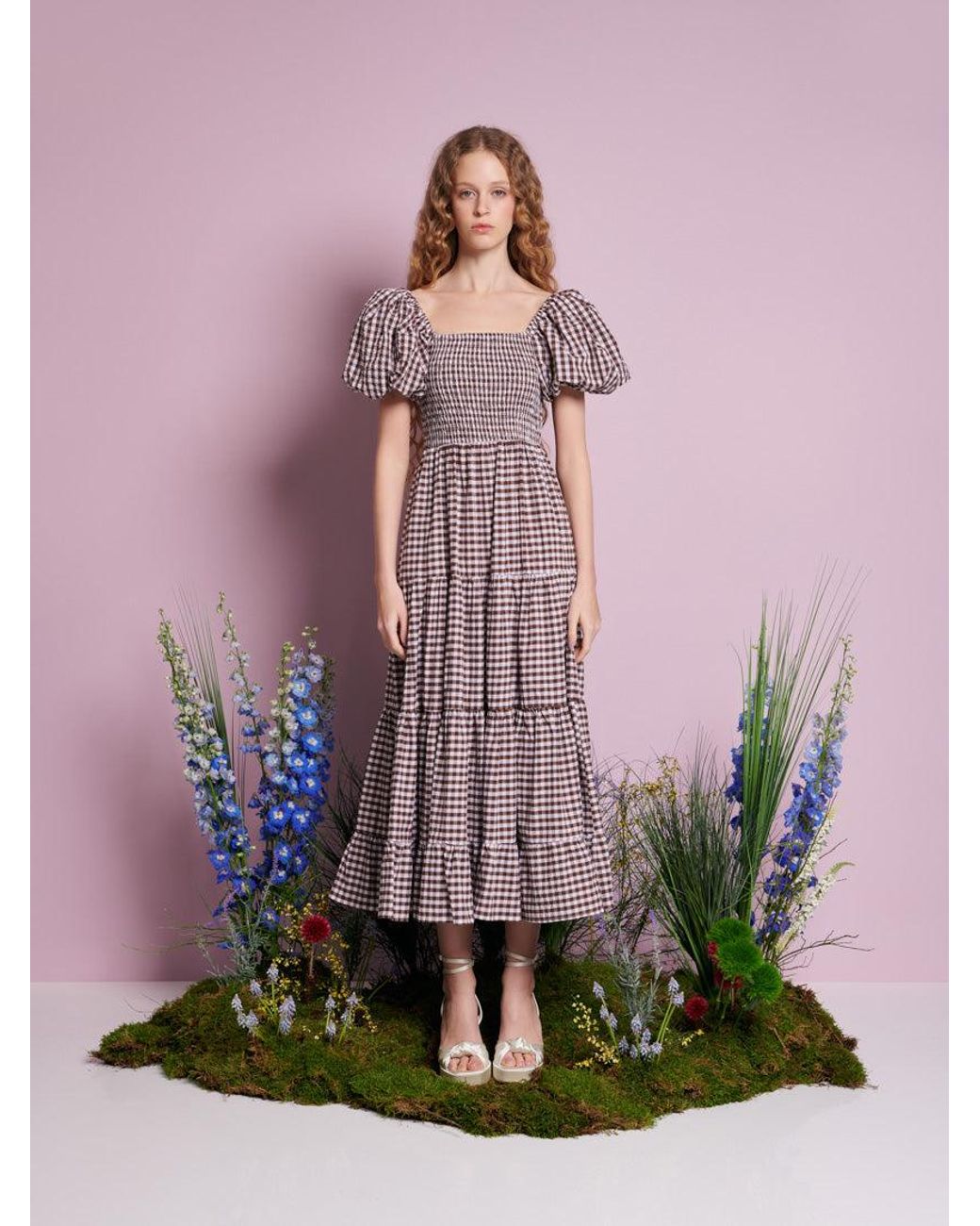 Sister Jane Pink Pollen Gingham Midi Dress