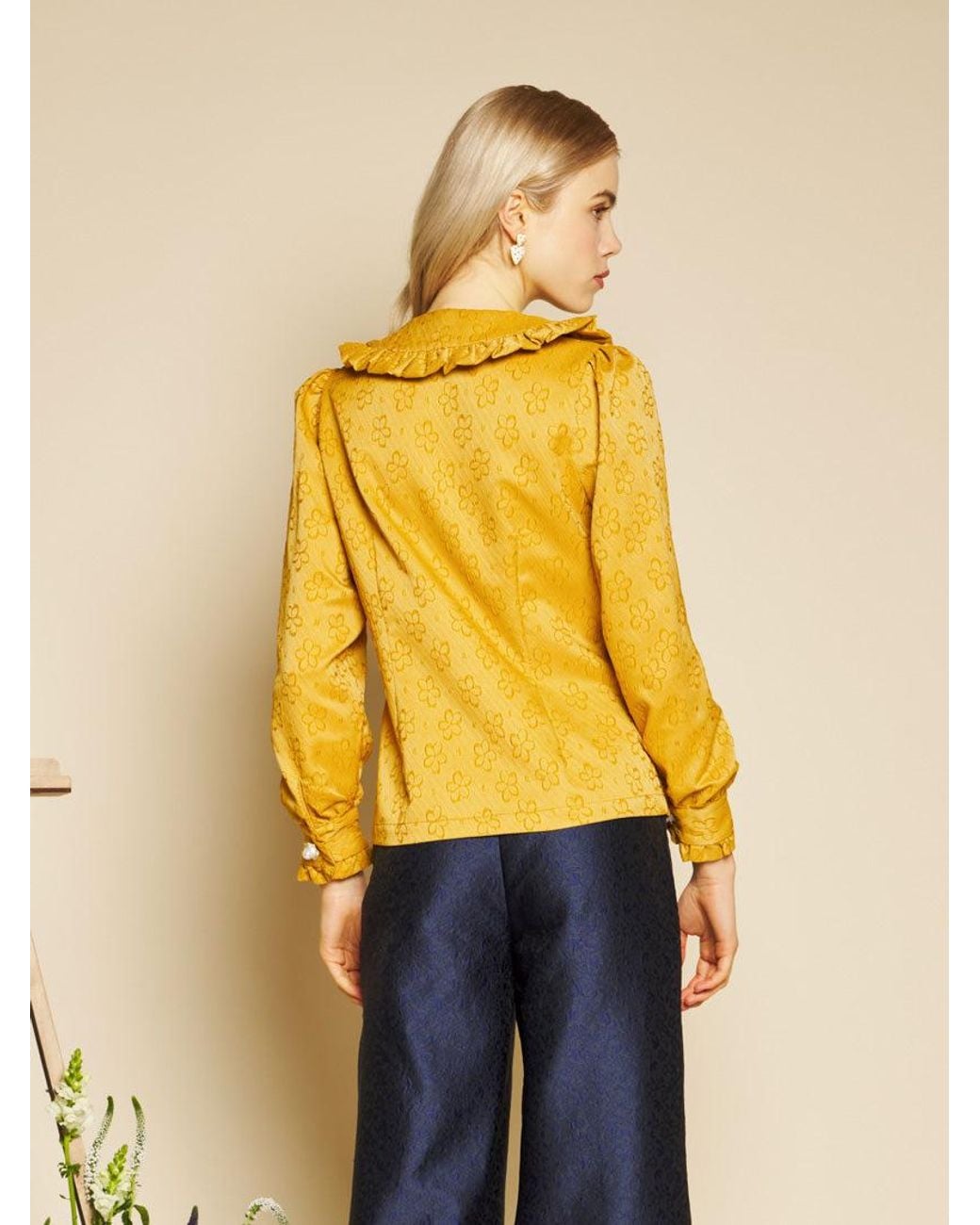 Sister Jane Yellow Jaune Jacquard Top